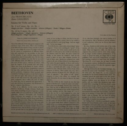 Columbia Masterworks MS 6427 - Zino Francescatti, Robert Casades - Image 2