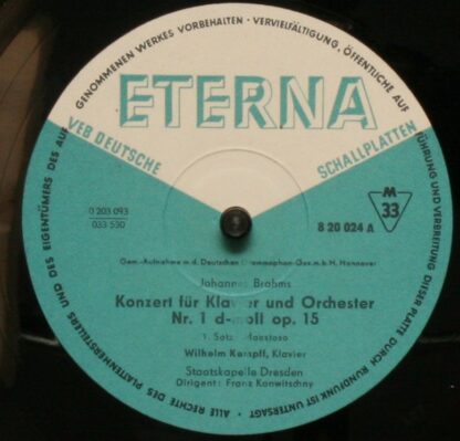 Eterna 8 20 024 - Johannes Brahms, Wilhelm Kempff, Staatskapelle - Image 3