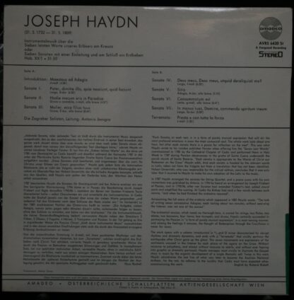 Amadeo AVRS 6430 - Joseph Haydn, Antonio Janigro, Zagrebački Sol - Image 2