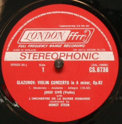 London Records CS 6736 - Sergei Prokofiev, Alexander Glazunov, J - Image 4