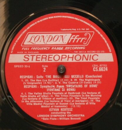 London Records CS.6624 - Ottorino Respighi, London Symphony Orch - Image 3