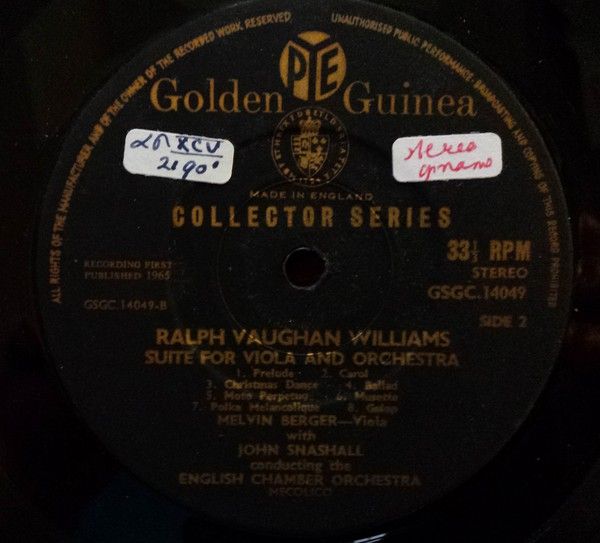 Pye Golden Guinea Records GSGC.14049 - Robert Starer, Ralph Vaug - Image 2