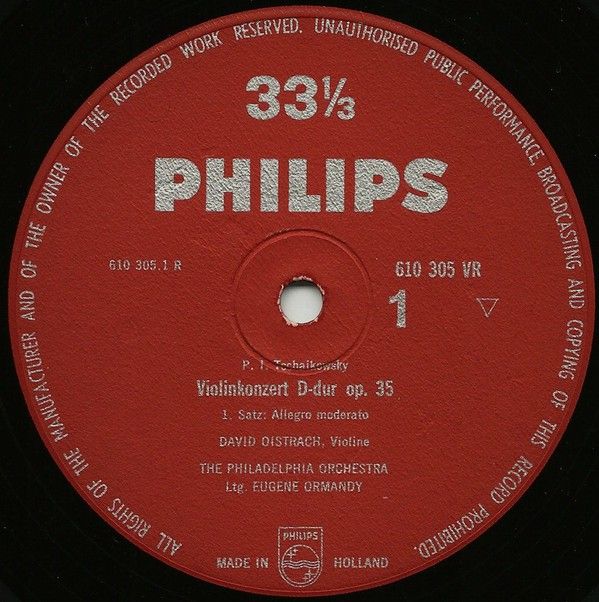 Philips 610305 VR - Pyotr Ilyich Tchaikovsky, David Oistrach, Th - Image 3