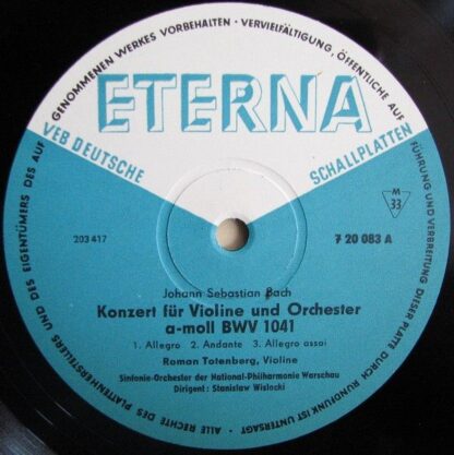 Eterna 7 20 083 - Johann Sebastian Bach,Roman Totenberg - Konzer - Image 5