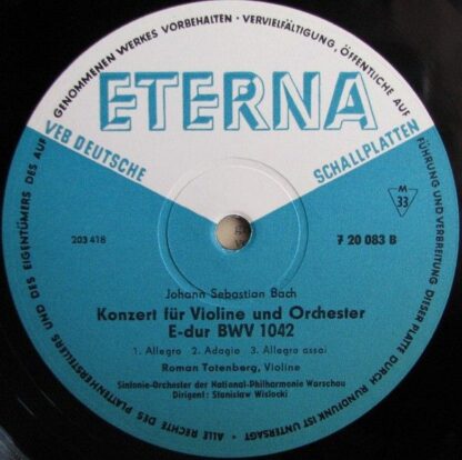 Eterna 7 20 083 - Johann Sebastian Bach,Roman Totenberg - Konzer - Image 7