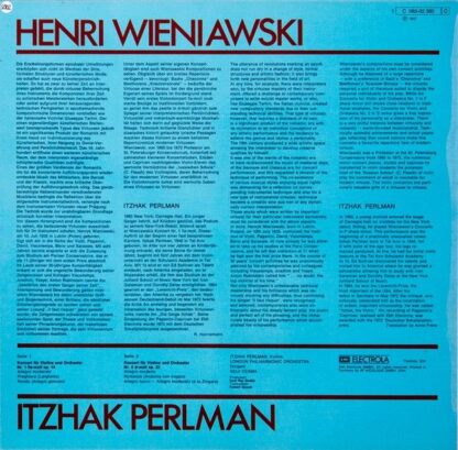 EMI Electrola 1C 063-02 360 - Henryk Wieniawski, Itzhak Perlman, - Image 2