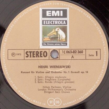 EMI Electrola 1C 063-02 360 - Henryk Wieniawski, Itzhak Perlman, - Image 3