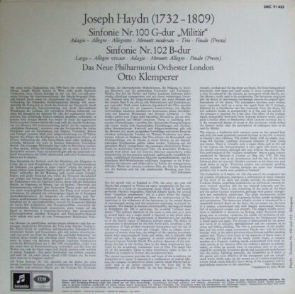 Columbia SMC 91 433 - Joseph Haydn, New Philharmonia Orchestra, - Image 2