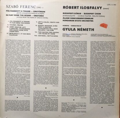 Hungaroton LPX 11386 - Szabó Ferenc (2), Ilosfalvy Róbert, Budap - Image 2