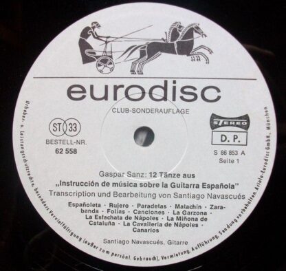 Eurodisc 62 558 - Santiago Navascués - Spanische Gitarrenmusik - Image 3