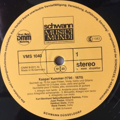 Schwann Musica Mundi VMS 1040 - Joseph Küffner, Kaspar Kummer, J - Image 3