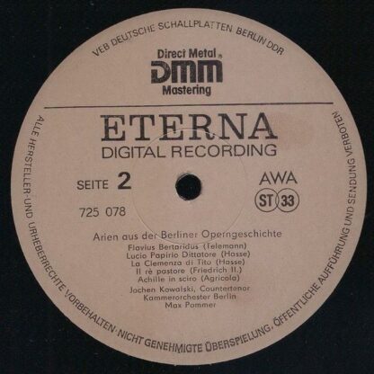 Eterna 725 078 - Jochen Kowalski - Arien Aus Der Berliner Operng - Image 3