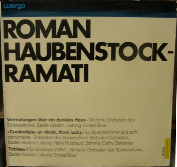 WERGO WER 60049 - Roman Haubenstock-Ramati - Vermutungen Über Ei