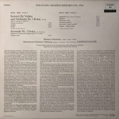 Telefunken 6.42537 AZ - Wolfgang Amadeus Mozart, Thomas Zehetmai - Image 2