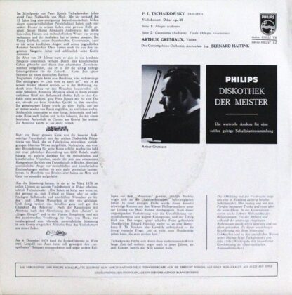 Philips 610 132 - Pyotr Ilyich Tchaikovsky, Arthur Grumiaux, Con - Image 2