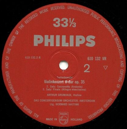 Philips 610 132 - Pyotr Ilyich Tchaikovsky, Arthur Grumiaux, Con - Image 4