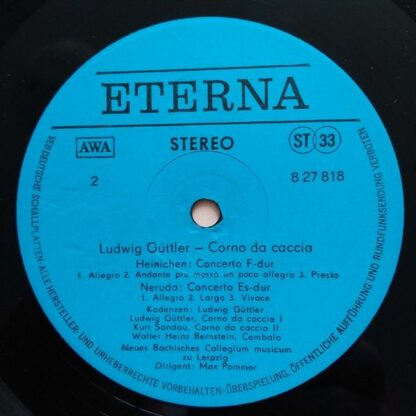 Eterna 8 27 818 - Ludwig Güttler - Corno Da Caccia -  Konzerte v - Image 4