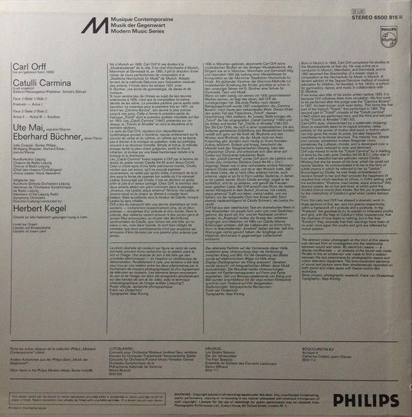 Philips 6500 815 - Carl Orff, Rundfunkchor Leipzig, Rundfunk-Sin - Image 2