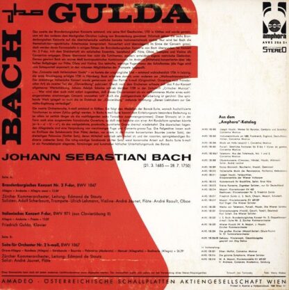 Amadeo AVRS 206 ST - Friedrich Gulda, Johann Sebastian Bach - Br - Image 2
