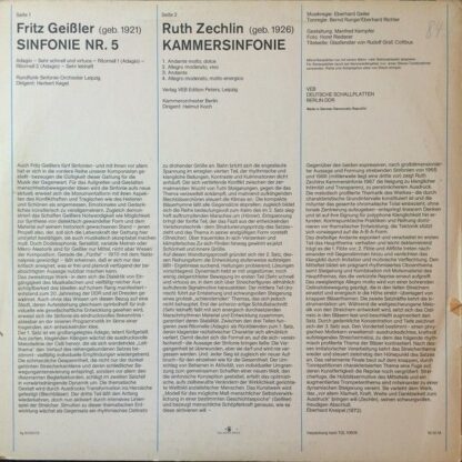 Nova 8 85 026 - Fritz Geißler, Ruth Zechlin - Sinfonie Nr. 5 / K - Image 3