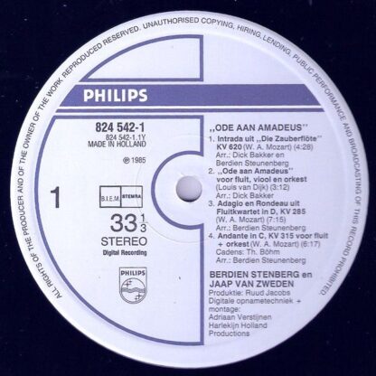 Philips 824 542-1 - Berdien Stenberg, Jaap van Zweden - Ode Aan - Image 3