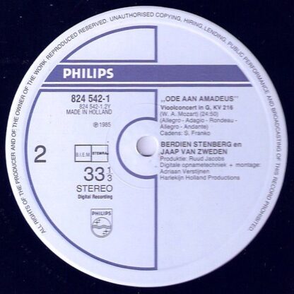 Philips 824 542-1 - Berdien Stenberg, Jaap van Zweden - Ode Aan - Image 4