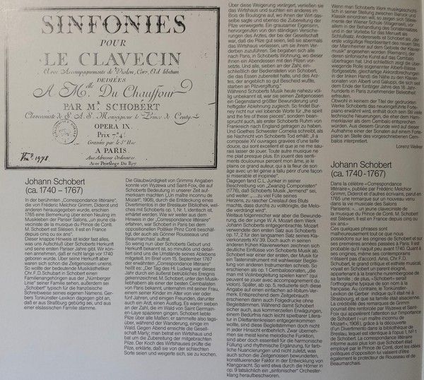 Deutsche Harmonia Mundi 1C 065 1999901 A - Johann Schobert, Jaap - Image 2