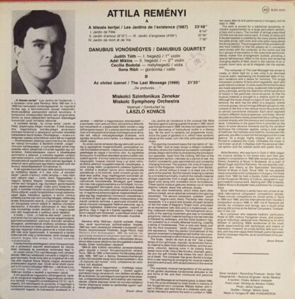 Hungaroton SLPX 31121 - Attila Reményi, Miskolci Szimfonikus Zen - Image 2
