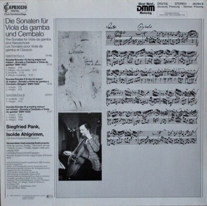 Capriccio 26 294-9 - Johann Sebastian Bach, Siegfried Pank, Isol - Image 2