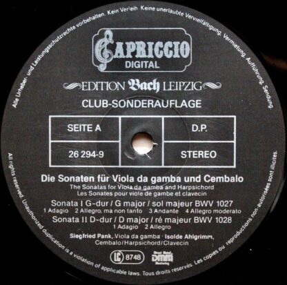 Capriccio 26 294-9 - Johann Sebastian Bach, Siegfried Pank, Isol - Image 4