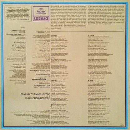 Archiv Produktion 2547 045 - Johann Pachelbel, Antonio Vivaldi, - Image 2