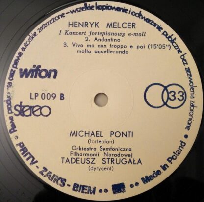 Wifon LP-009 - Henryk Melcer, Michael Ponti, Orkiestra Symfonicz - Image 4