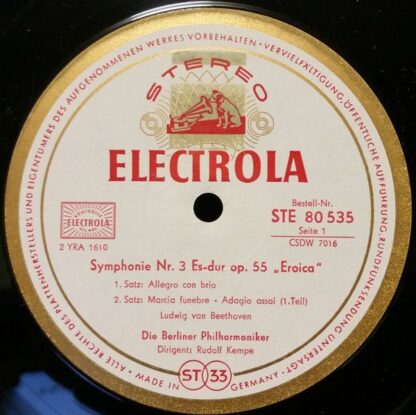 Electrola STE 80 535 - Ludwig Van Beethoven, Rudolf Kempe, Berli - Image 3