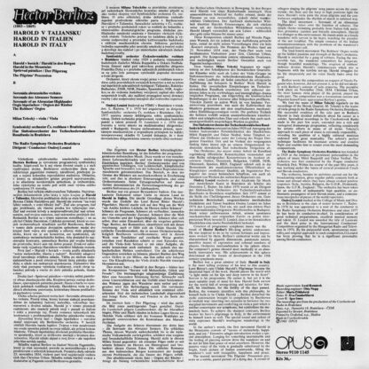 Opus 9110 1145 - Hector Berlioz, Milan Telecký, Slovak Radio Sym - Image 2