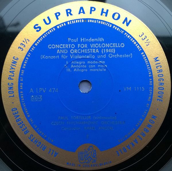 Supraphon LPV 474 - Paul Hindemith, François Couperin, Felice Gi - Image 4