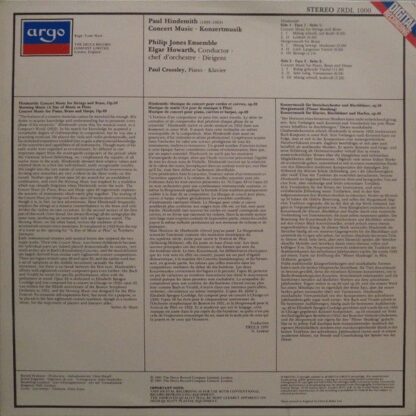 Argo ZRDL 1000 - Paul Hindemith, Philip Jones Brass Ensemble, El - Image 2