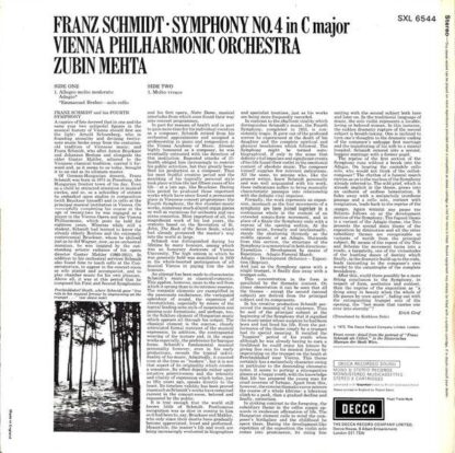 DECCA SXL 6544 - Franz Schmidt, Wiener Philharmoniker, Zubin Meh - Image 2