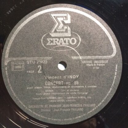 Erato STU 71423 - Vincent d'Indy,Orchestre De Chambre Jean-Franç - Image 4