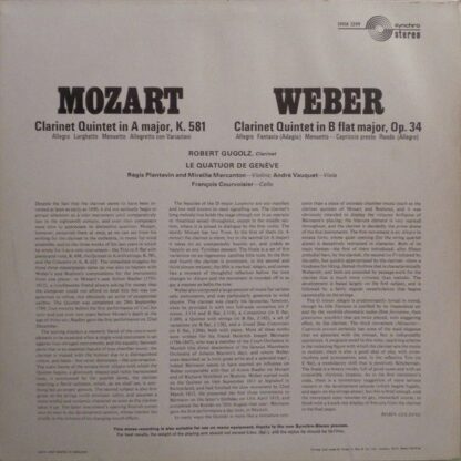 Concert Hall SMSA 2599 - Wolfgang Amadeus Mozart, Carl Maria von - Image 2