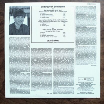Hungaroton SLPD 31060 - Dezső Ránki, Ludwig van Beethoven - Pian - Image 2