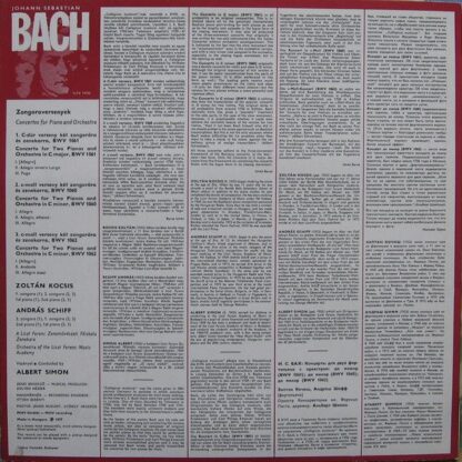 Hungaroton SLPX 11751 - Johann Sebastian Bach, Zoltán Kocsis, An - Image 2