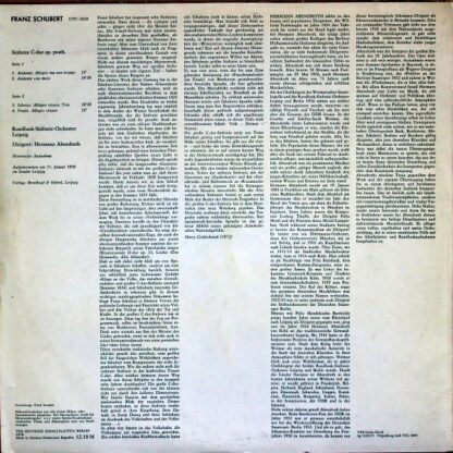 Eterna 8 21 635 - Franz Schubert, Hermann Abendroth, Rundfunk-Si - Image 2
