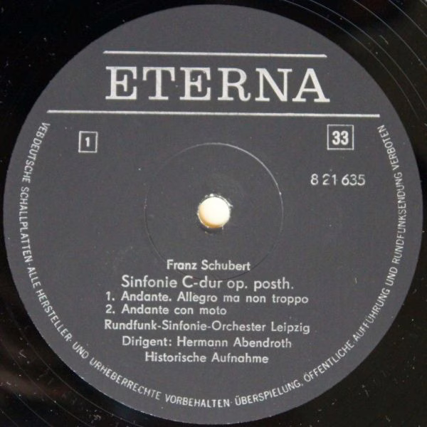 Eterna 8 21 635 - Franz Schubert, Hermann Abendroth, Rundfunk-Si - Image 3