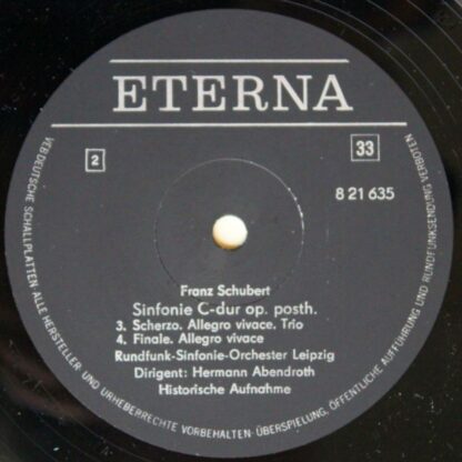 Eterna 8 21 635 - Franz Schubert, Hermann Abendroth, Rundfunk-Si - Image 4
