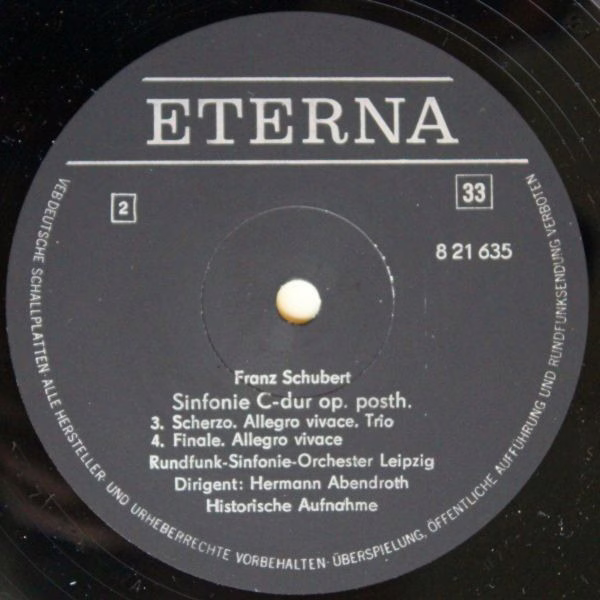 Eterna 8 21 635 - Franz Schubert, Hermann Abendroth, Rundfunk-Si - Image 4