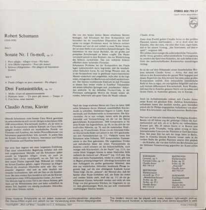 Philips 802 793 LY - Robert Schumann, Claudio Arrau - Sonata No. - Image 2