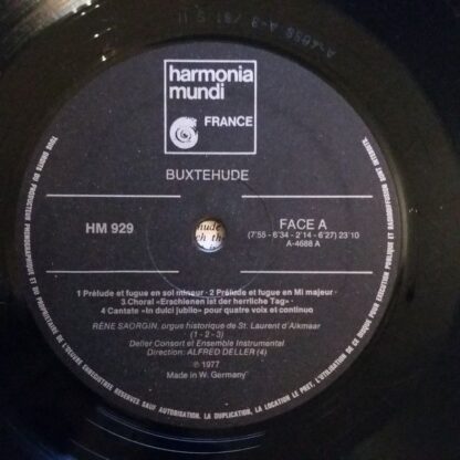 harmonia mundi France HM 929 - Dieterich Buxtehude, Alfred Delle - Image 3