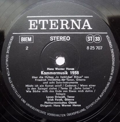 Eterna 8 25 707 - Hans Werner Henze, Friedrich Hölderlin - Kamme - Image 4