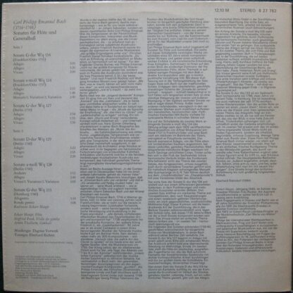 Eterna 8 27 762 - Carl Philipp Emanuel Bach,Eckart Haupt,Siegfri - Image 3