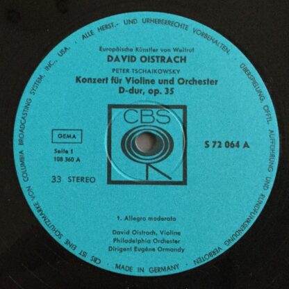 CBS S 72064 - David Oistrach, Eugene Ormandy, The Philadelphia O - Image 3